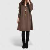 SOPHIA | Kleid mit Taschen – Braun