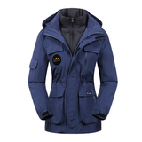 Damen Skijacke mit Kapuze | Sportliche Outdoor Winterjacke – Blau