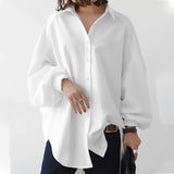 Brittney - Lässige Oversized-Bluse – Weiß