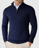 Romeo | Strickpullover mit Reißverschluss – Blau