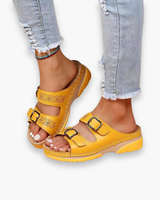Damen Gepolstert Sandalen | Verstellbare Schnallen – Gelb