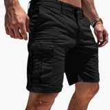 Herren Cargo-Shorts in Kniehöhe mit mehreren Taschen für den Sommer – Schwarz