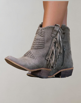 Stilvolle Damen Stiefel mit Fransen - Selena – Khaki