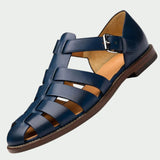 Mario | Premium Ledersandalen für Herren – Dunkelblau
