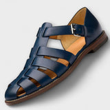 Lenja - Hochwertige Ledersandalen für Männer – Dunkelblau