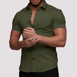 Oscar - Kurzärmeliges Hemd in Slim-Fit-Passform für Herren – Grün