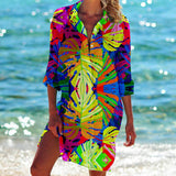 Celia - Tropical Print Hemdkleid – Mehrfarbig