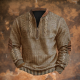 Jürgen  – Strickpullover mit Reißverschlussdetail – Khaki