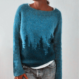 Damen Pullover | Strick klassisch mit Rundhalsausschnitt – Blau