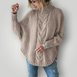 Damen Strickpullover | Lässiger Rollkragenpullover für Wintertage – Khaki