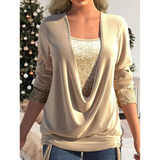 Marlee - Elegantes Pailletten-Oberteil für Damen – Beige