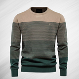 Valerio Herren Baumwollpullover - Zeitlose Eleganz, Höchster Tragekomfort, Slim-Fit Design – Grün