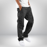 Herren Cargohose Wide Fit | Mit Taschen – Schwarz