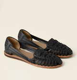 Tia - flache Damen-Sandalen zum Hineinschlüpfen – Schwarz