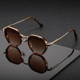 Velmora - Stylische Achtkant Sonnenbrille Mit UV Schutz – Braun