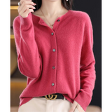 Olivia - Cardigan aus weicher Kaschmirwolle – Dunkles Rosa