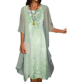 Venolia – Zweiteiliges Kleid Mit Blumenmuster – Hellgrün
