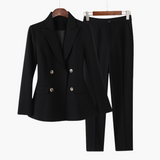 Eleganter Blazer Zweiteiler für Damen - Blazer und Hose – Schwarz