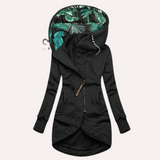 Damen Fleece Jacke mit Kapuze | Elegante – Schwarz