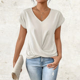 Katharina | Elegantes Shirt mit V-Ausschnitt – Weiß
