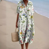 Georgia - Sommerkleid Mit Blumenmuster – Weiß