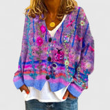 Matilda - Warmer und stilvoller Cardigan – Violett