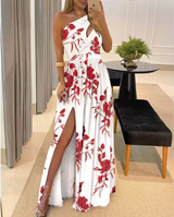 Calindra – Sexy Maxikleid mit einer Schulter – Weiß