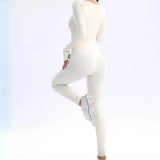 Lorien – Stylischer langärmliger Jumpsuit – Weiß