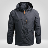 Herren Regenjacke | Schutzorientierte Form mit funktionalem Aufbau – Grau