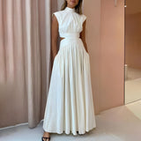 Isabella - Stilvolles Ärmelloses Kleid – Weiß