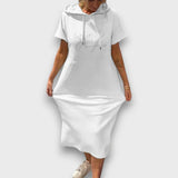 Yareni – Hoodie-Kleid mit urbanem Flair – Weiß