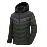 Kapuzenjacke mit verstellbarem design in dreifarbiger optik – Schwarz-grün