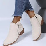 Stiefelette Damen Lederoptik Warm | Komfort Rutschfest – Weiß