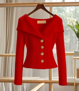 Haven – Gestrickte kurze Strickjacke – Rot