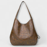 Reniva – Vintage-Schultertasche mit klarer Linie – Braun