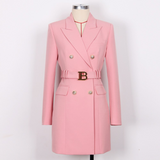 Stilvolles Einfarbiges Blazer-Kleid - Celeste – Hellrosa
