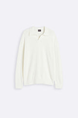 Eleganter Pullover mit offenem Kragen für stilvolle Looks – Creme