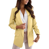 Damen Lange Leicht Blazer | Formell – Gelb