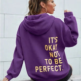 Damen Bedruckter Kapuzenpullover | Langarm – Lila