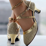 Taleia - Elegante Sandale Mit Klobigem Absatz – Gold