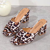 Mila - Offene Zehensandalen mit Leopardenmuster für einen wilden Look – Weiß