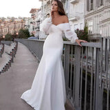 Victoria - Schulternahes Brautkleid – Weiß
