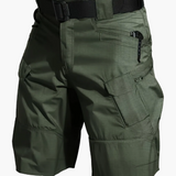 Herren-Funktionsshorts mit Taschen und Gürtel – Armeegrün