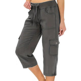 Mileni - Bequeme Caprihose Mit Hoher Taille Und Praktischen Taschen – Grau