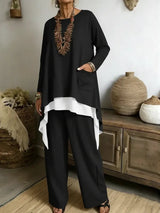 Naelia - Elegantes Zweiteiliges Set – Schwarz