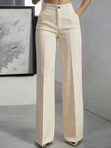 Orelisse - Hochtaillierte Wide-Leg-Hose – Aprikose