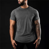 Herren Schlanke Passform Einfach T-Shirt – Dunkelgrau