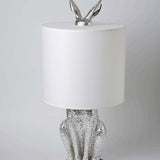 Goldene Kaninchen Tischlampe – Originelle Designer-Leuchte mit Schirm – Silber