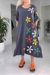 Jiella – Lässiges Kleid Mit Blumenmuster – Schwarz