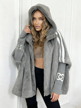 Bondella™ - Elegante Winterjacke aus Plüsch – Grau